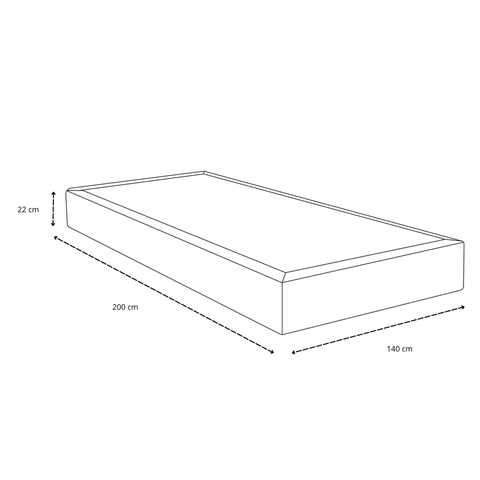 Premium boxspring in beige 140x200 cm met 7 cm topmatras van traagschuim excl. poten