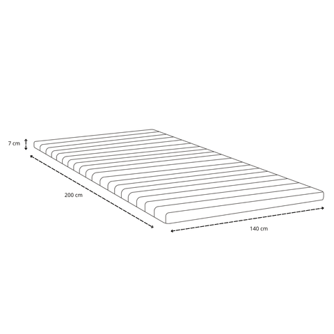 Premium boxspring in beige 140x200 cm met 7 cm topmatras van traagschuim excl. poten