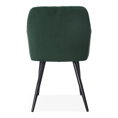 Carlo eetkamerstoel - Groene fluweel met armleuningen