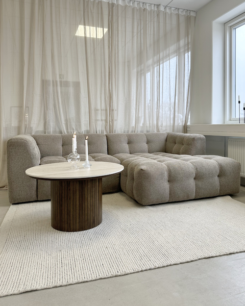 Poppy chaise longue bubble bank zand - rechts