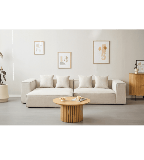 Hailey rechts zitelement voor modulaire bank in beige L: 147 X D: 100 X H: 65 Cm