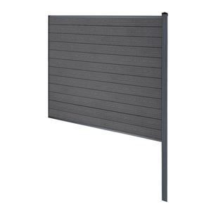 Finley modulaire composiet schutting eindmodule - H: 180 x L: 185 cm - Antraciet grijs/zwart