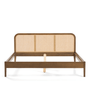 Jamie bedframe in gerookt eikenhout met rotan hoofdbord 180x200 cm