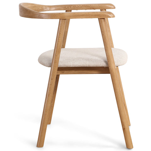 Jocelyn eetkamerstoel in eiken met beige stoffen zitting