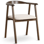 Jocelyn eetkamerstoel in gerookt eiken met beige stoffen zitting