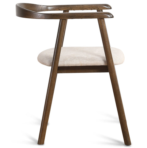 Jocelyn eetkamerstoel in gerookt eiken met beige stoffen zitting