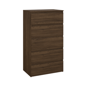 Maise ladekast H:114 x B:65 x D:41 cm met 5 laden in gerookt eiken look