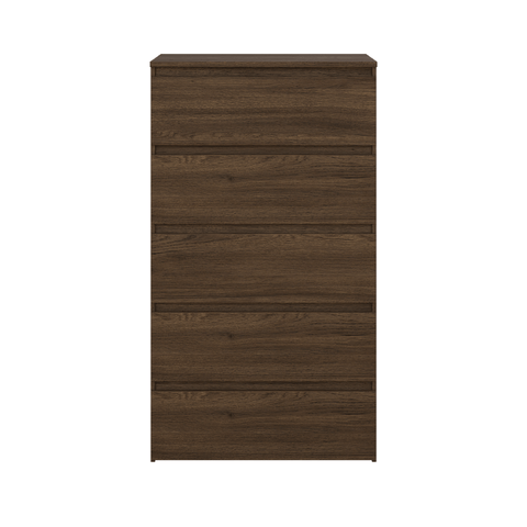 Maise ladekast H:114 x B:65 x D:41 cm met 5 laden in gerookt eiken look