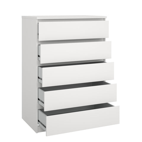 Naia ladekast 5 lades wit H: 111,3 x B: 77 x D: 50 cm