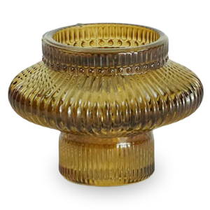 Nala glazen theelichthouder amber 6 cm