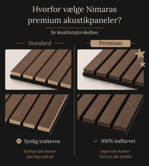 Monster van een premium akoestisch paneel in gerookt eikenfineer 150 x 120 mm