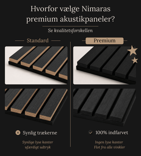 Voorbeeld akoestisch paneel in zwart eikenfineer 150 x 120 mm