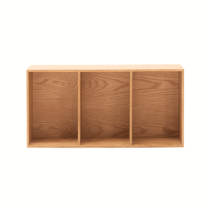 Rumi Wandplank met drie vakken 33x20x66 cm eiken incl. muurbeugel