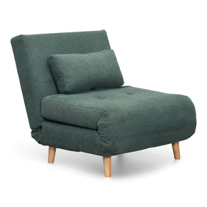 Thalia - Opklapbare slaapbank in groen textiel