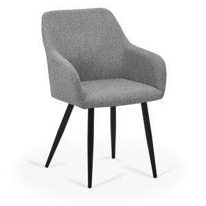 Jenna Eetkamerstoel - donkergrijs met zwarte poten