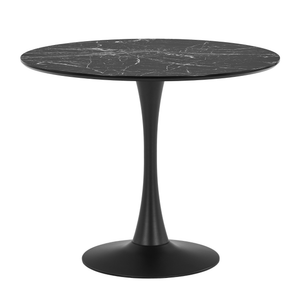 Diego eettafel zwart marmer look Ø90