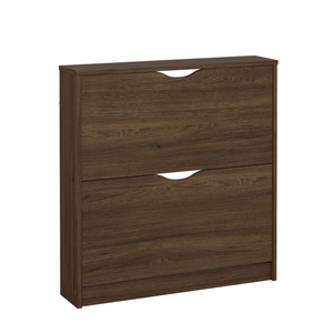 Livo schoenenkast met 2 deuren in gerookte eiken look