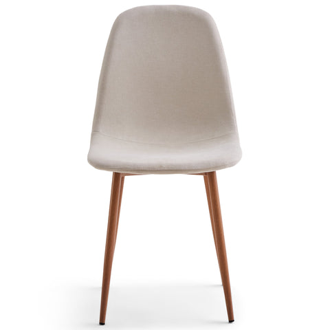 Anna Eetkamerstoel - beige textiel met eikenhoutlook