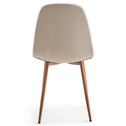 Anna Eetkamerstoel - beige textiel met eikenhoutlook