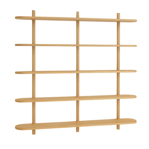 Juliet eiken wandplank met 5 planken H:140 x D:22 x B:130 cm