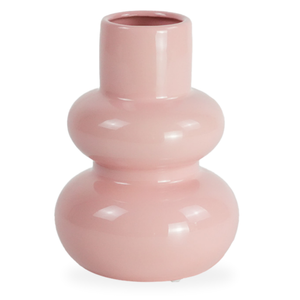 Bliss keramische vaas roze 19,5 cm