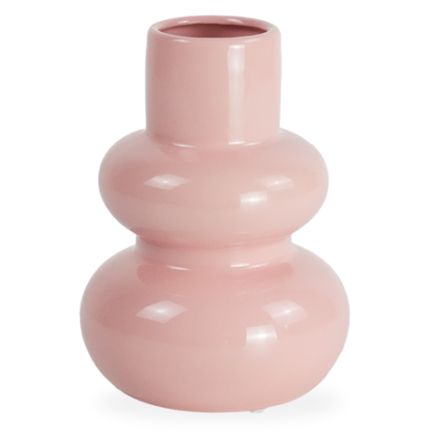 Bliss keramische vaas roze 19,5 cm