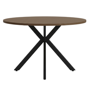 Ebbe ronde eettafel in gerookt eiken met kruispoten Ø100