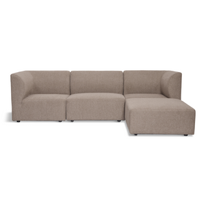 Emilia modulaire sofa in zandkleur 3 modules met rechts- en linksgerichte chaise longue L: 243 x D: 158 x H: 72 cm
