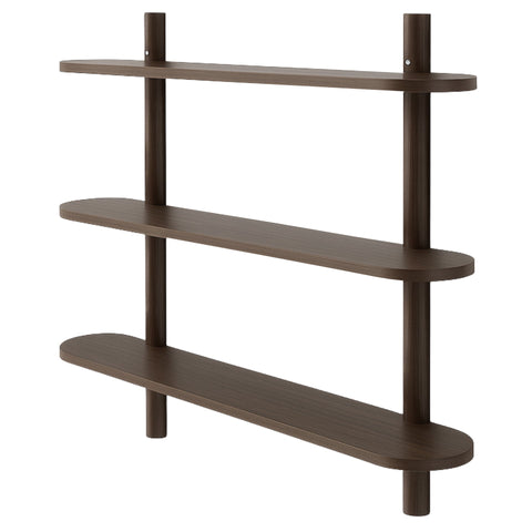 Juliet wandplank in gerookt eiken met 3 planken H:100 x D:22 x B:90 cm