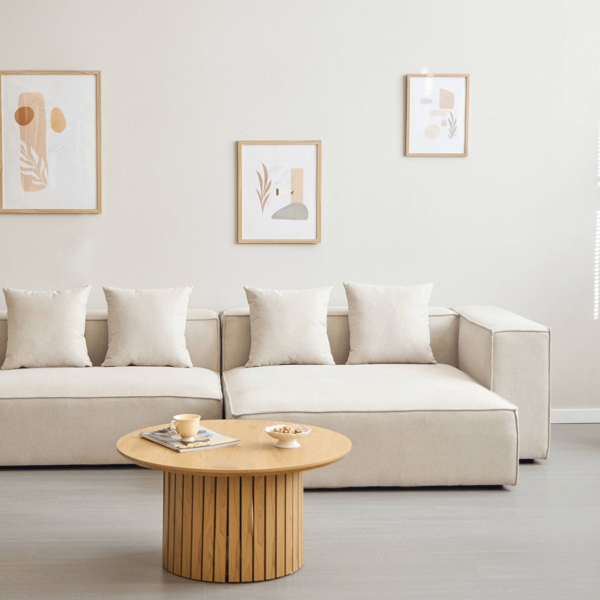 Hailey - Modulaire bank in beige met 2 modules L: 294 X D: 148 X H: 65 ...