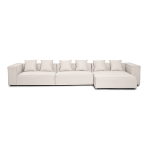 Hailey - Modulaire bank in beige met 3 modules L: 415 X D: 148 X H: 65 cm