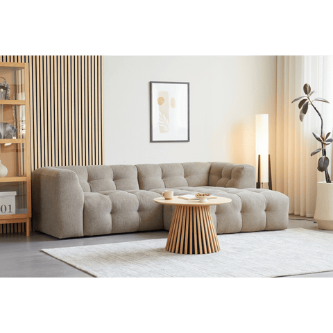 Poppy chaise longue bubble bank zand - links