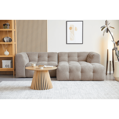 Poppy chaise longue bubble bank zand - rechts