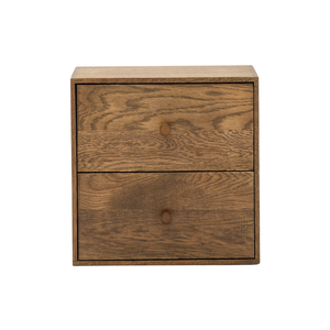 Rumi Wandplank met laden 33x20x33 cm gerookt eiken incl. muurbeugels