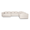Hailey - Woonruimte, modulaire sofa in beige met 4 elementen - chaise longue, links L: 368 X D: 247 X H: 65 cm