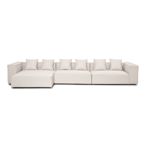 Hailey - Modulaire bank in beige met 3 modules L: 415 X D: 148 X H: 65 cm