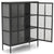 Carmen vitrinekast met geribbeld glas - Zwart metaal 110x40x140cm