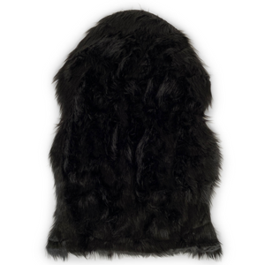 Geïmiteerd langharig lamsvacht in het zwart - 65x95cm