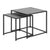 Seaford zwarte bijzettafels/salontafelset in zwart melamine (2 tafels)