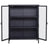 Herman glazen drankkast/vitrinekast - Zwart metaal 80x40x105cm