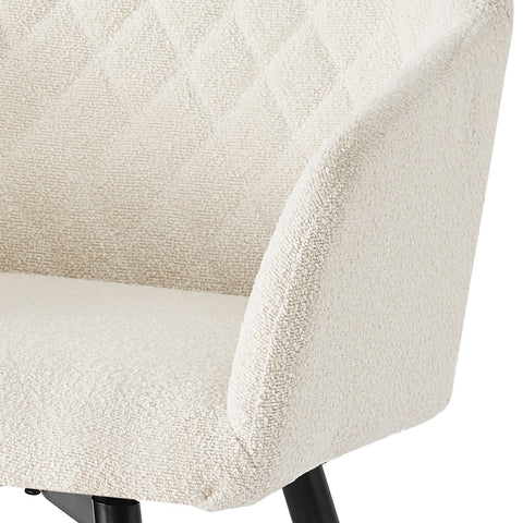 Carlo - Eetkamerstoel Armstoel gestoffeerd met bouclé en armleuningen
