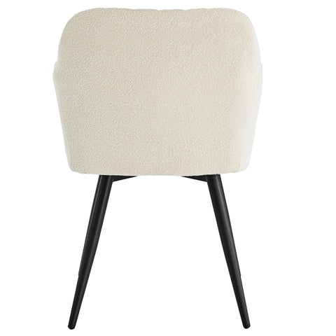 Carlo - Eetkamerstoel Armstoel gestoffeerd met bouclé en armleuningen