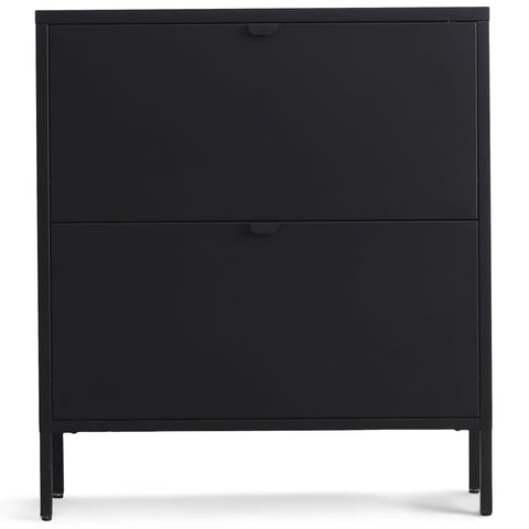 Herman Schoenenkast - Zwart metaal met 2 vakken - 80x26x89cm